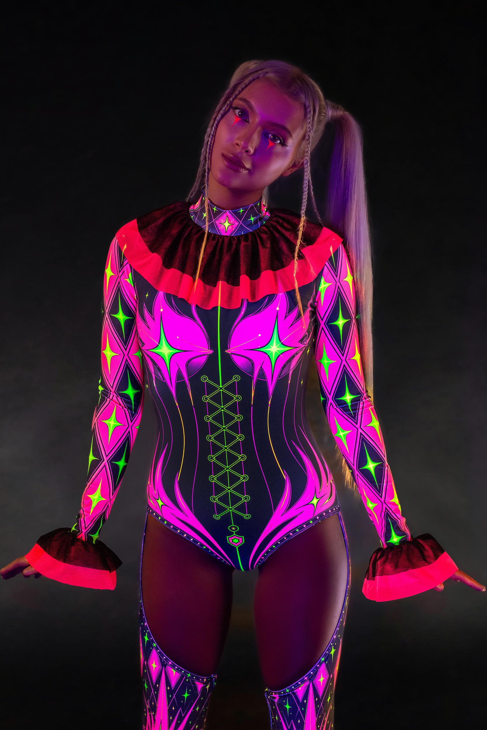 BADINKA Really Bad Joke Ruffled Collar Catsuit