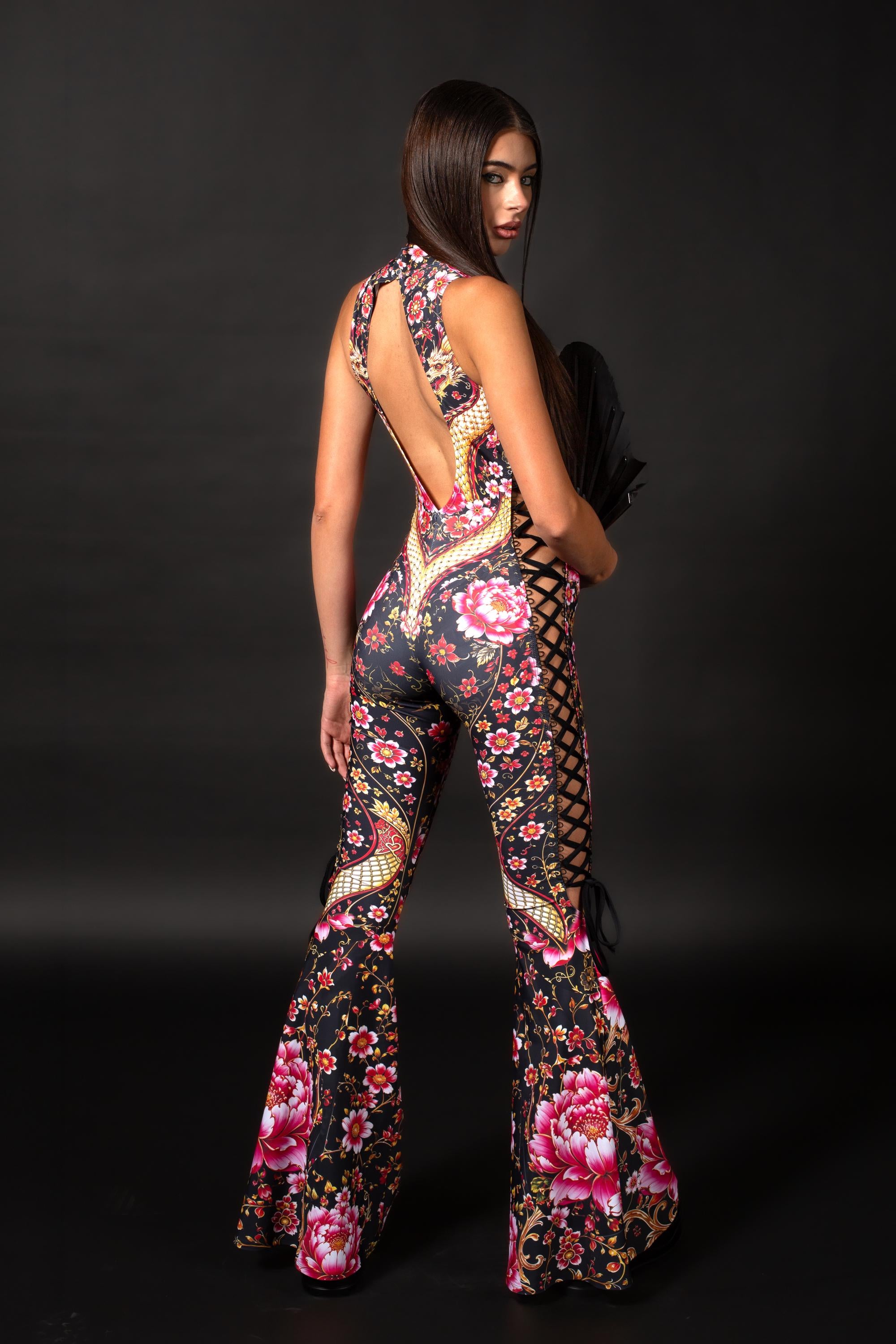BADINKA The Matriarch Side Lace Jumpsuit Spandex
