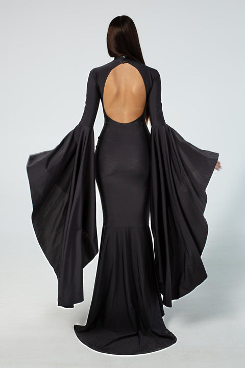 Burried Feelings Draped Sleeve Maxi Dress