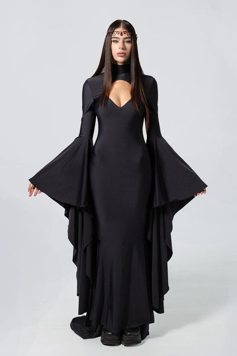 Burried Feelings Draped Sleeve Maxi Dress