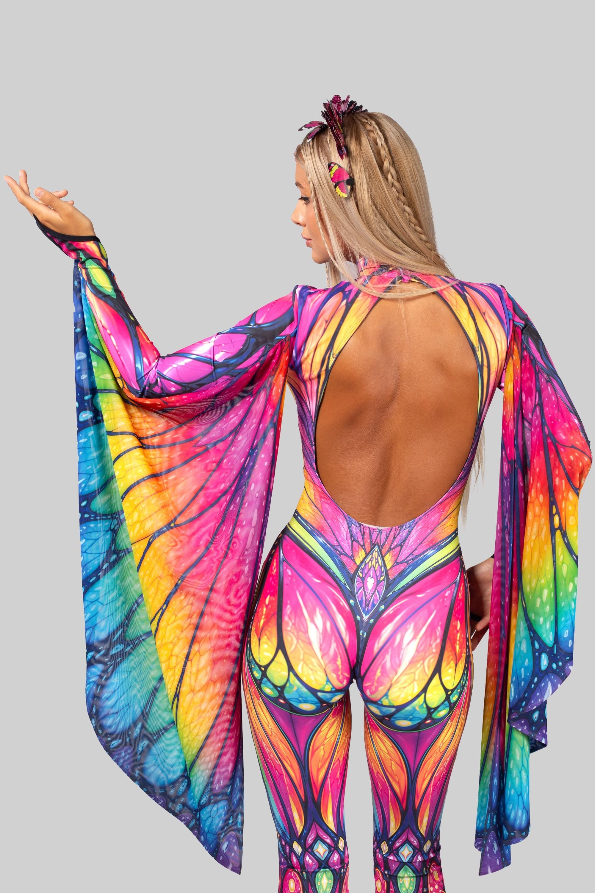 BADINKA Color Overdose Flared Winged Catsuit Pink