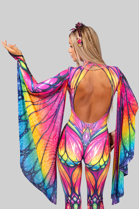 Color Overdose Flared Winged Catsuit