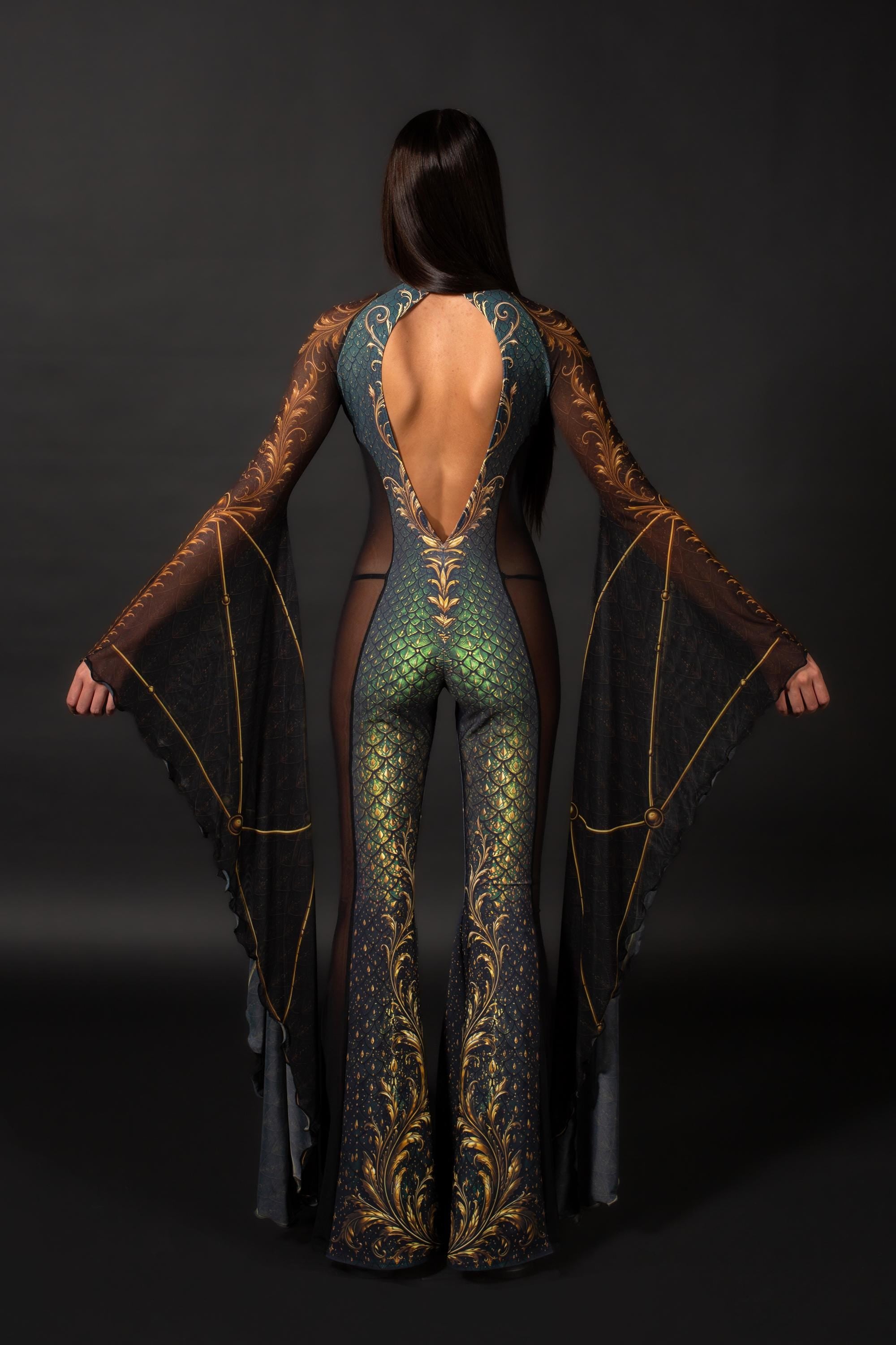 BADINKA Divine Affair Keyhole Veil Catsuit Mesh, spandex
