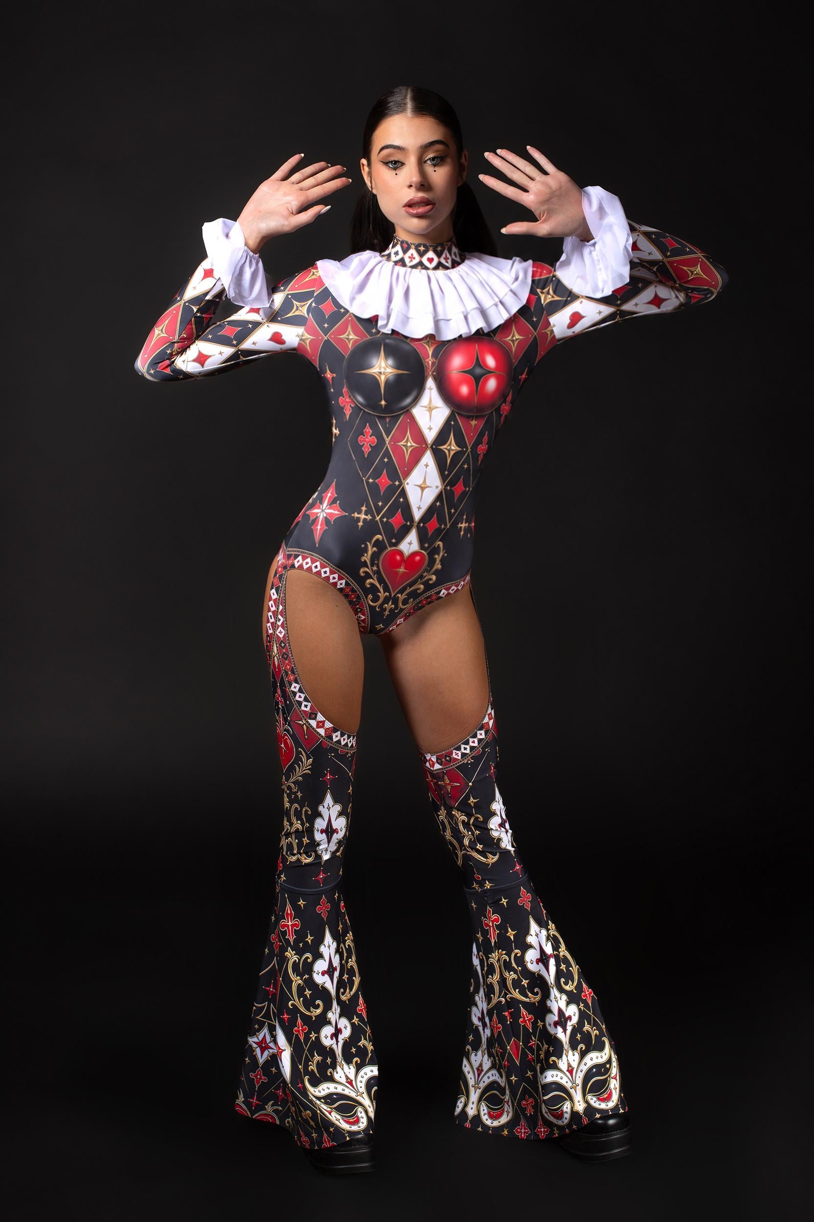 BADINKA Fool Around Ruffled Collar Catsuit Halloween