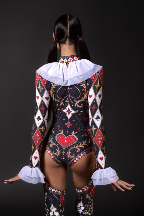 Fool Around Ruffled Collar Catsuit