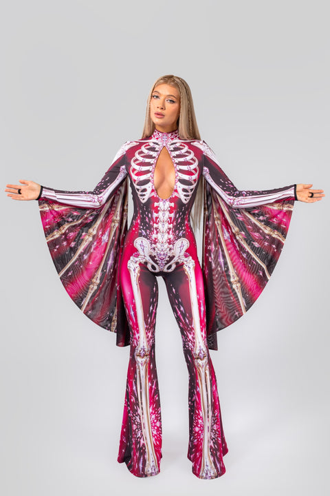 Gone But Gorgeous Flared Winged Catsuit