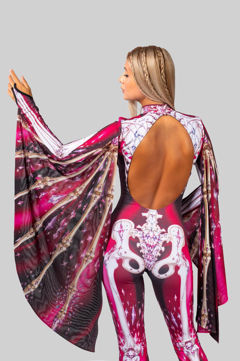 Gone But Gorgeous Flared Winged Catsuit