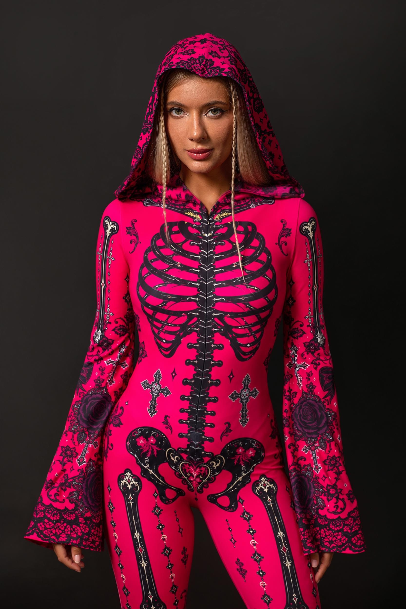 BADINKA Hot to Rot Flared Hooded Catsuit
