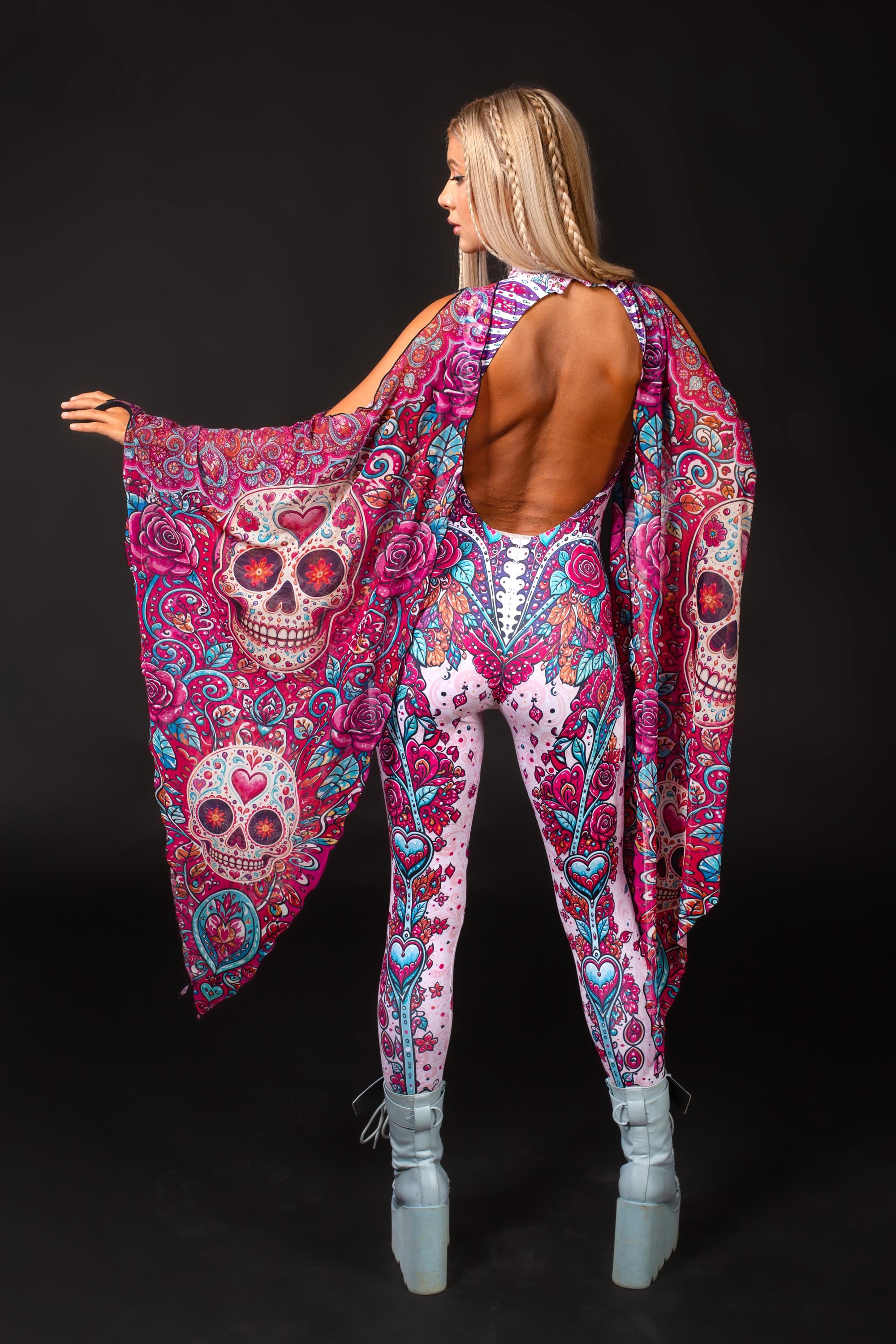 BADINKA Sweet Afterlife Slit Sleeve Catsuit Pink