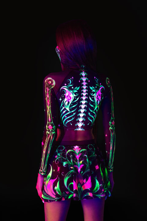 Afterlife Club Masked Sleeve Crop Top