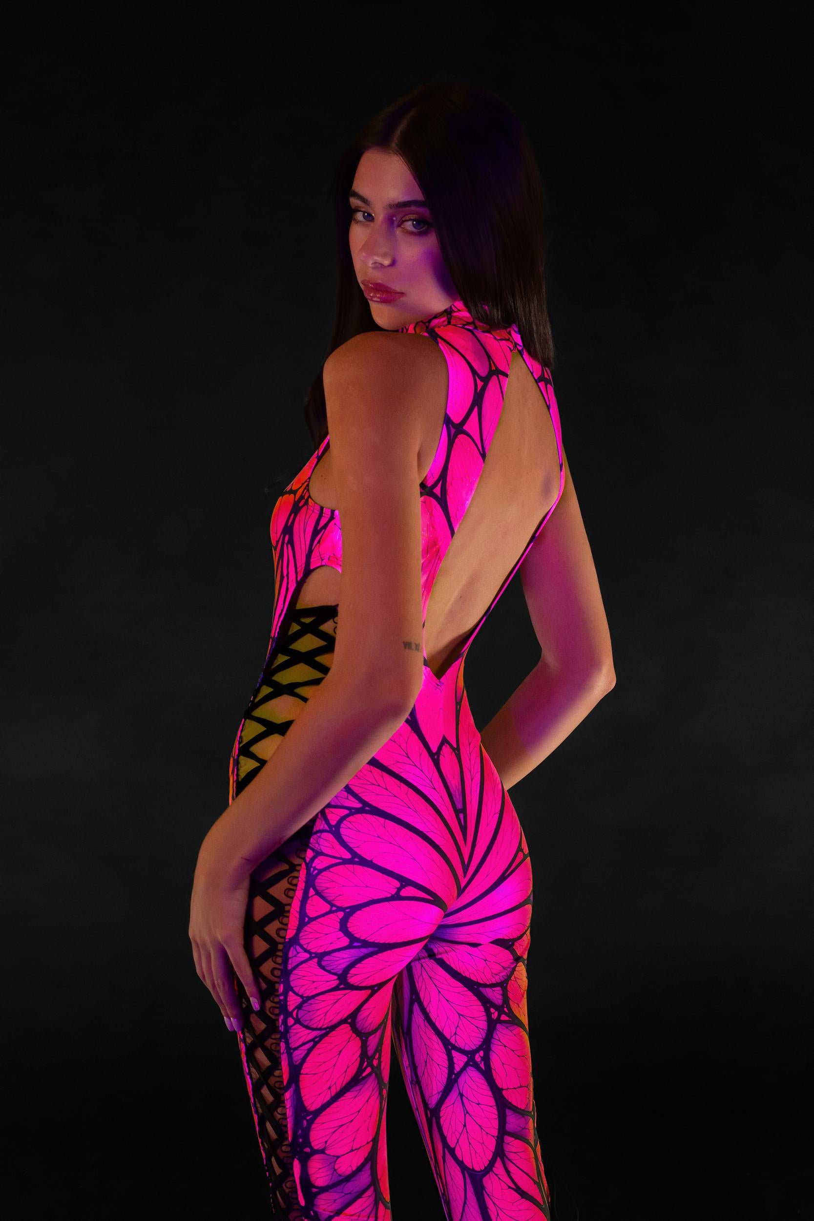 BADINKA Flutter Me Side Lace Jumpsuit Pink