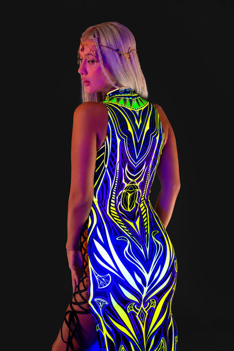 Temple Tease Criss-Cross Slit Dress