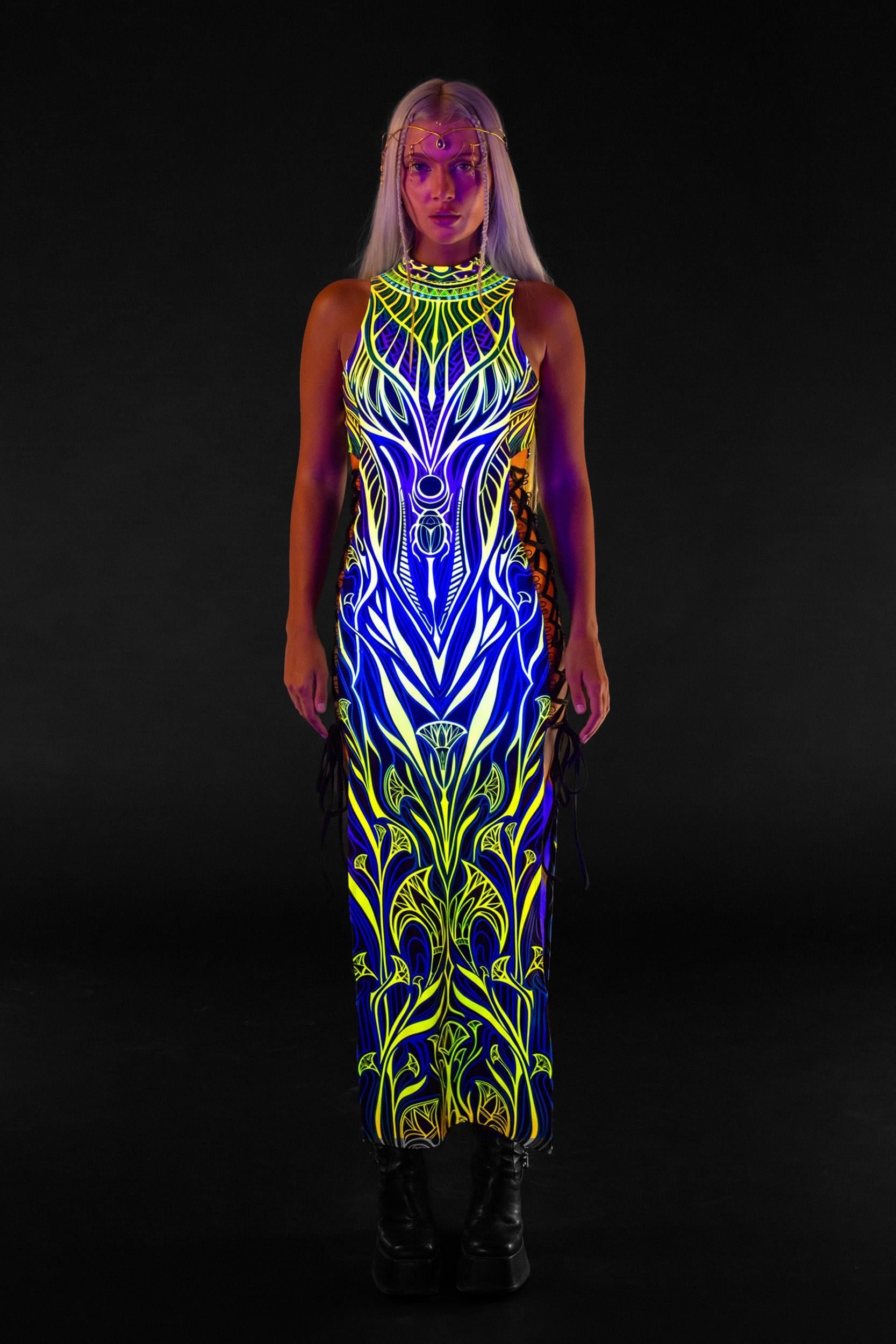 BADINKA Temple Tease Criss-Cross Slit Dress Halloween
