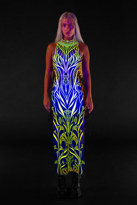Temple Tease Criss-Cross Slit Dress