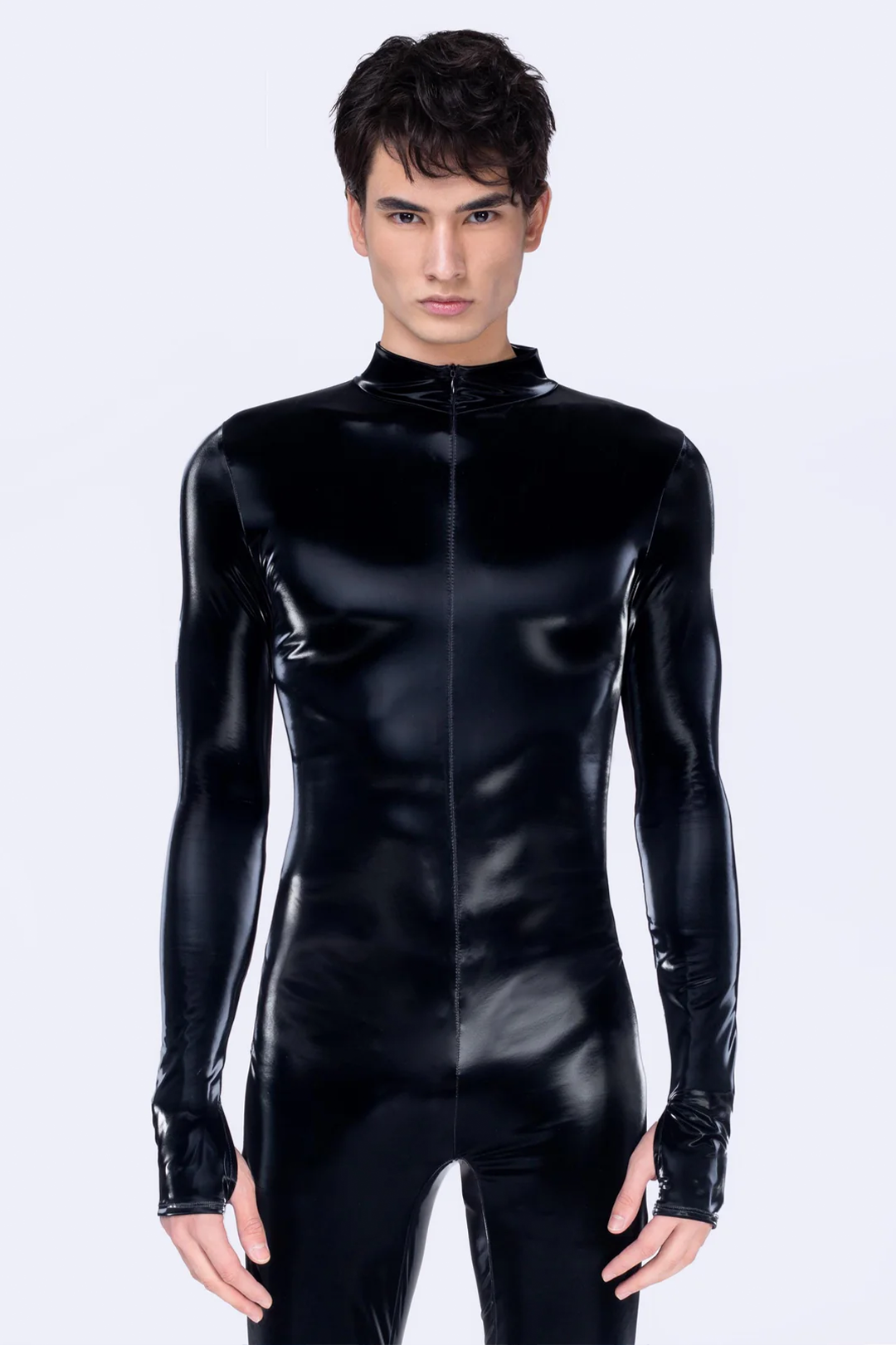 a man wearing techno full bodysuit costume
