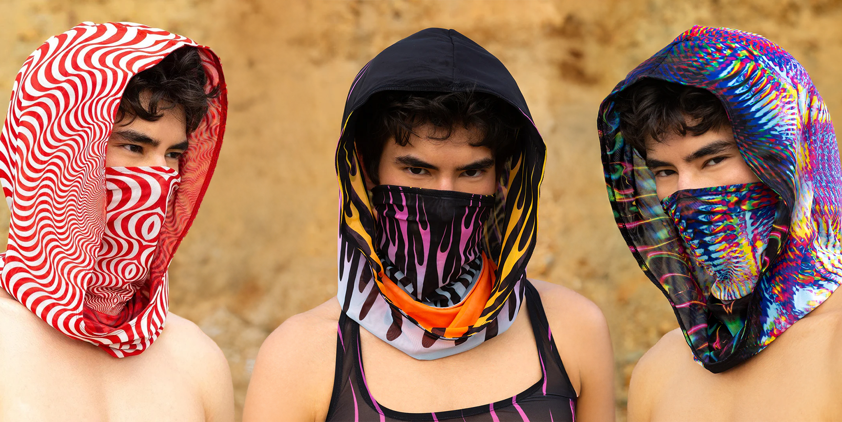 vibrant rave hoods