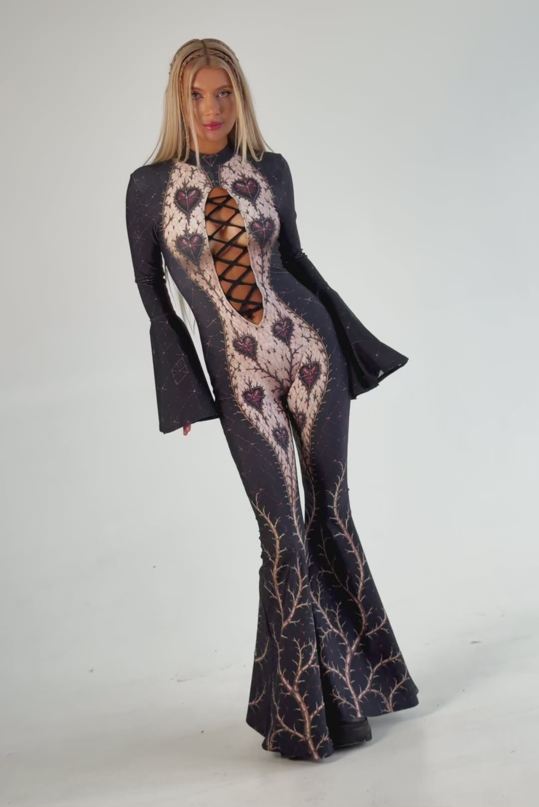 BADINKA Women Hard Feelings Laced Up Catsuit