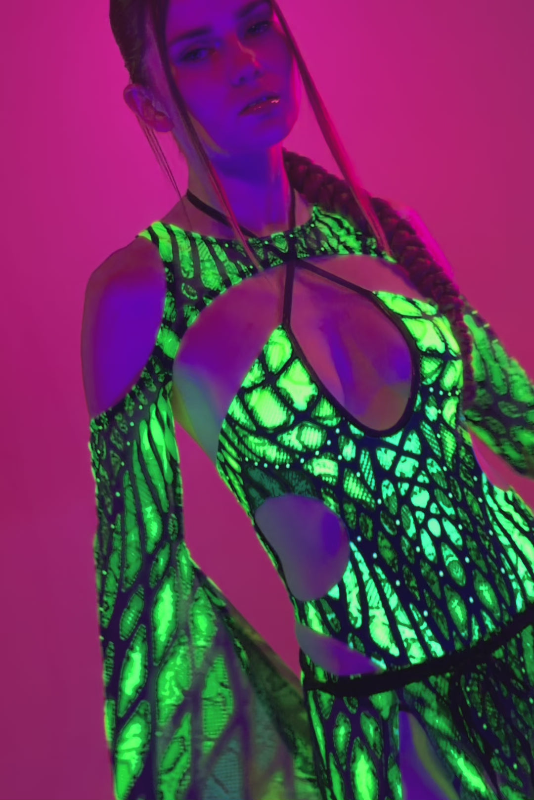 BADINKA Under My Skin Green Keyhole Halter Bodysuit 8
