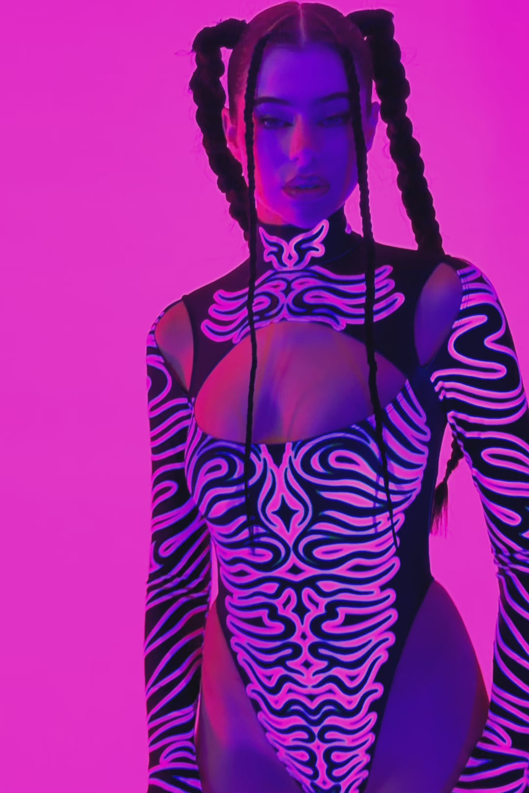 BADINKA Eye Of The Pink Tiger Keyhole Bodysuit Keyhole