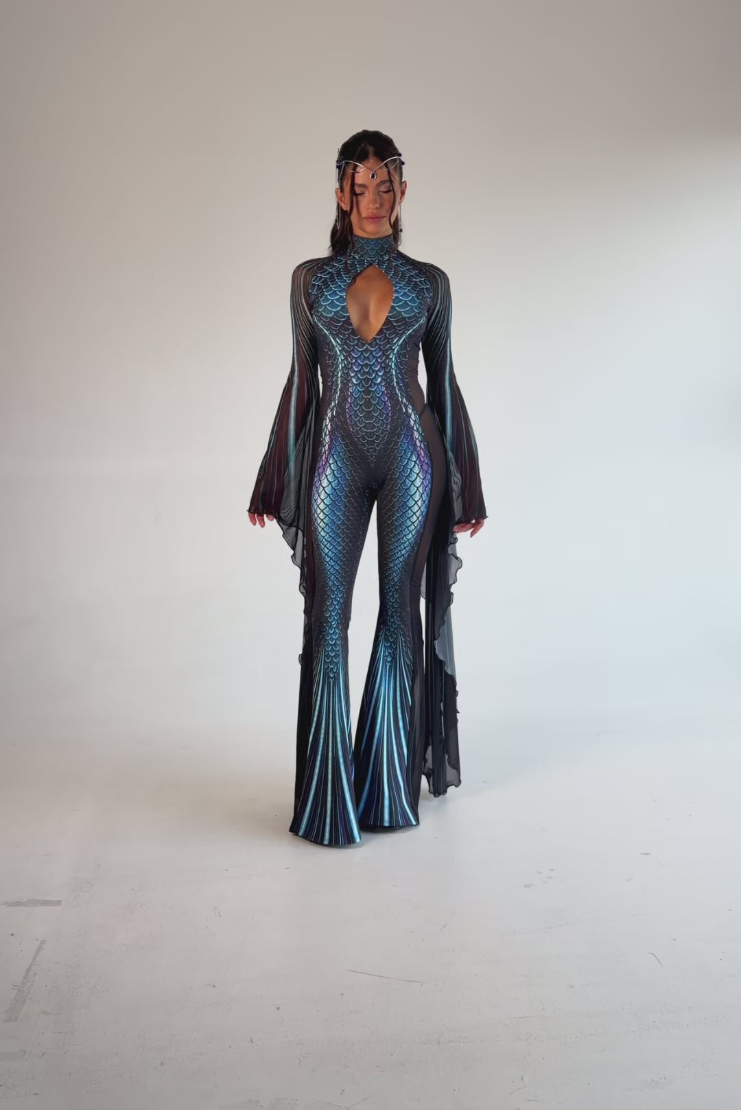 BADINKA Deep Instinct Keyhole Veil Catsuit Jungle