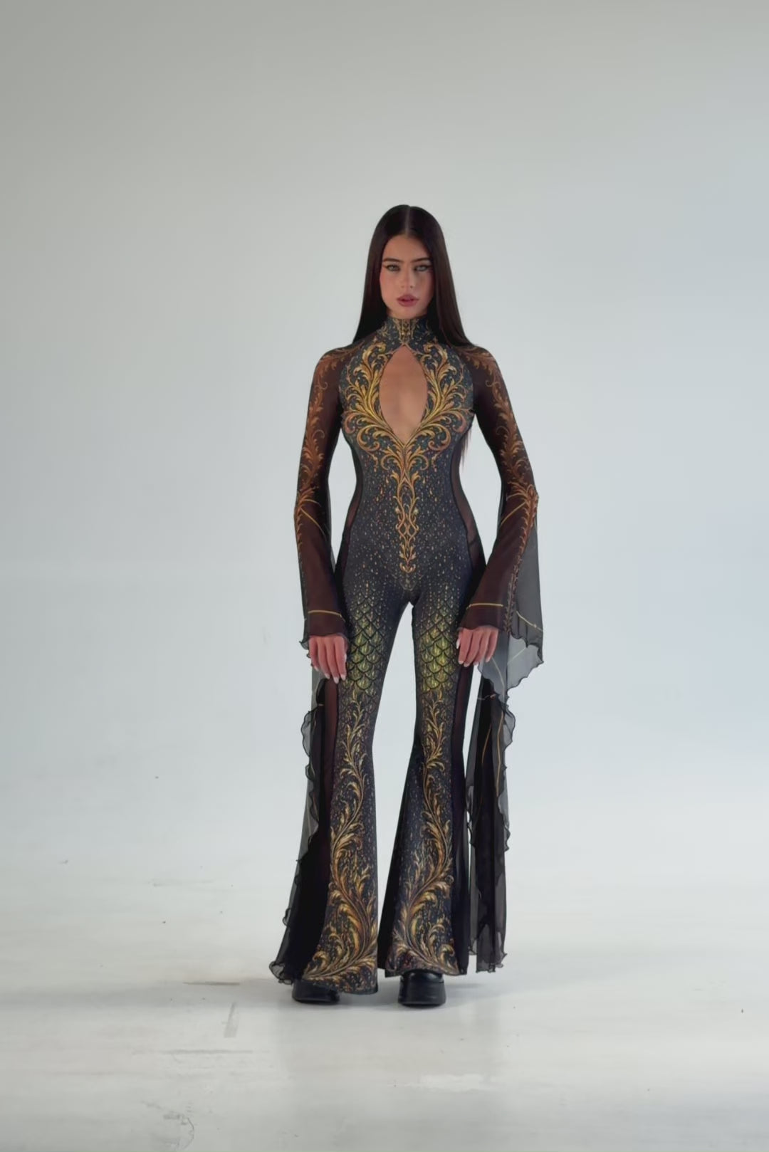BADINKA Women Divine Affair Keyhole Veil Catsuit