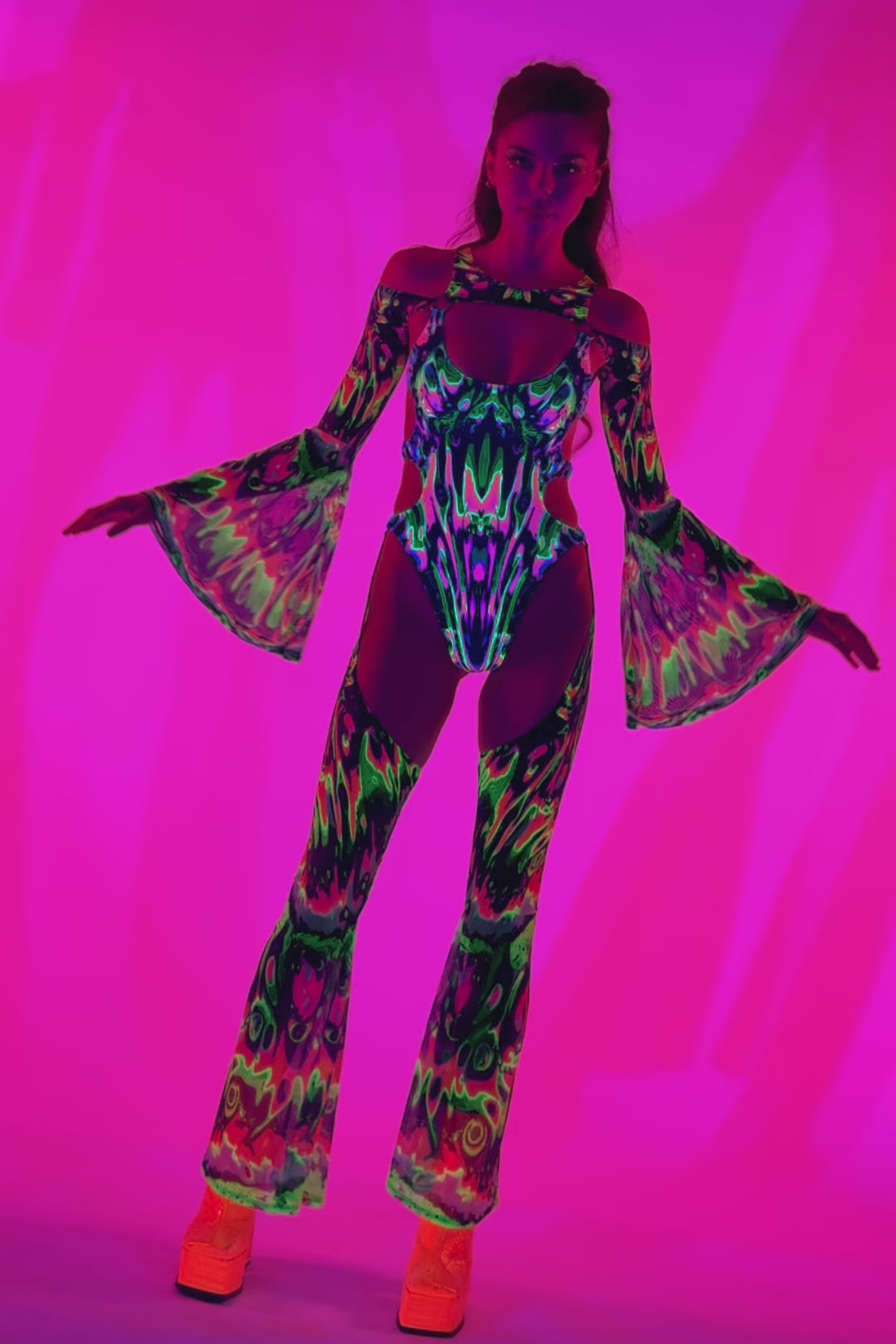BADINKA Wavy Gravy Flared Chaps Catsuit 10