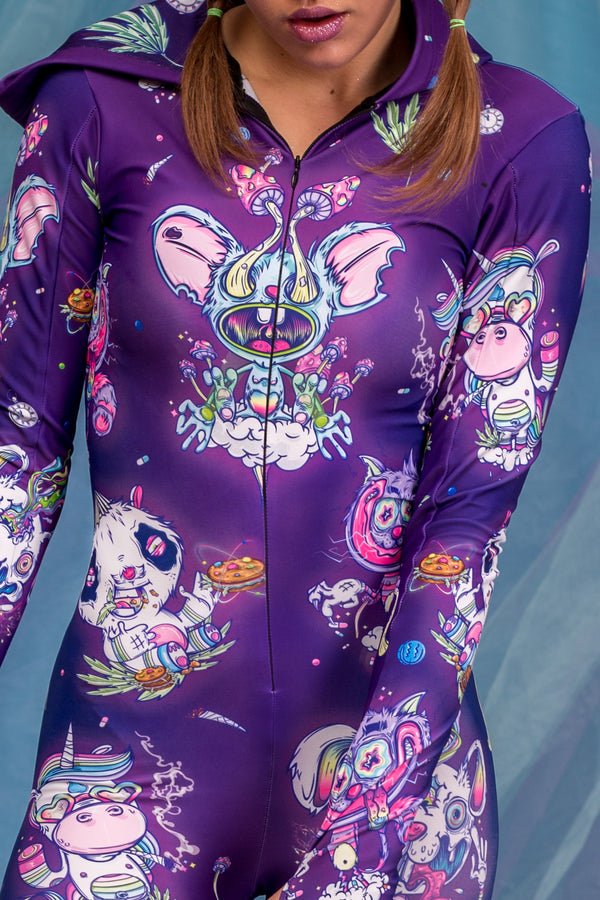 Psychotropischer Jungle Fit Einteiler