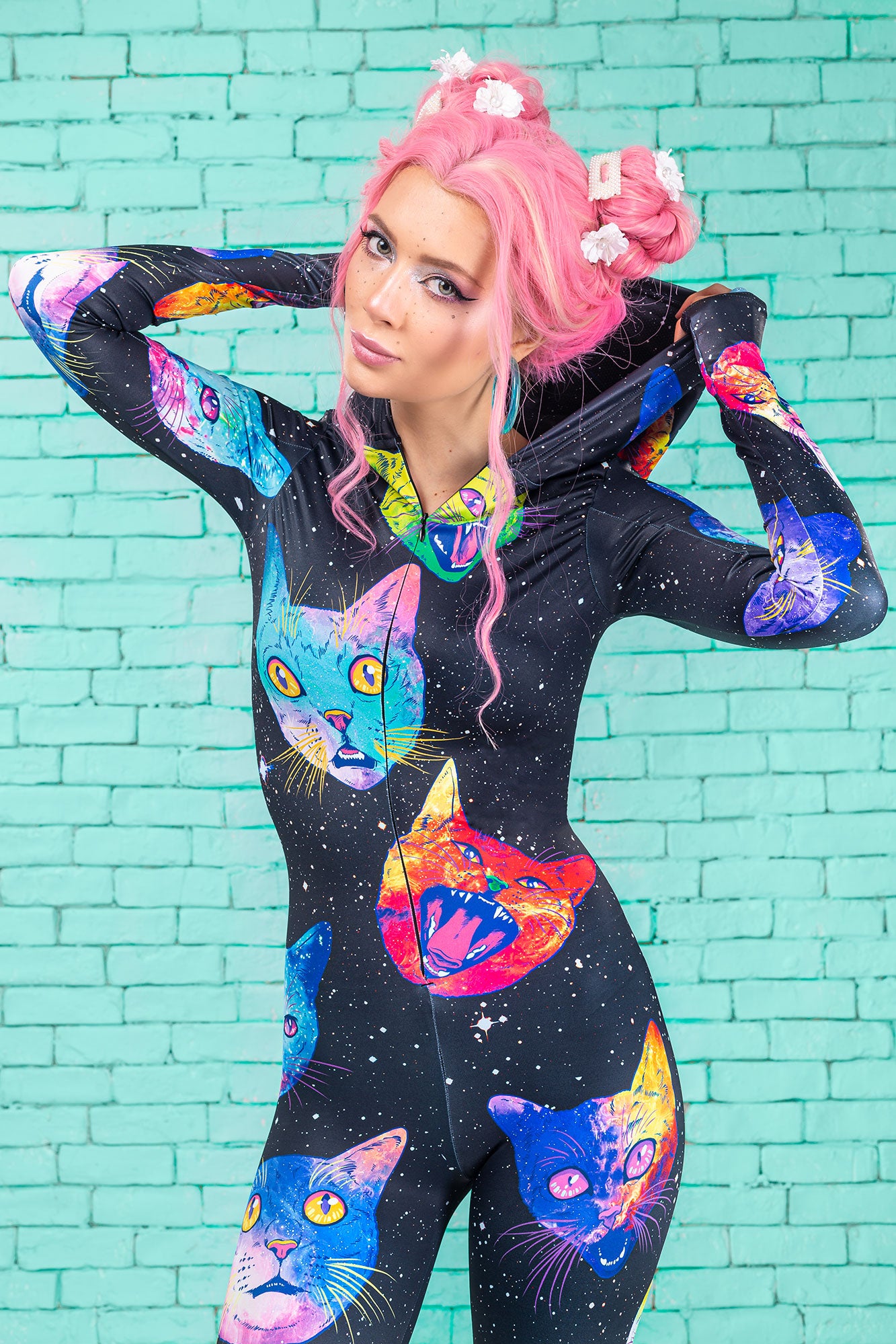 Cosmic Kitties Fit Onesie Fit Onesie >> BADINKA