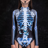 X-Ray Skeleton Garter Bodysuit Bodysuit >> BADINKA
