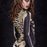 Graveyard Skeleton Garter Bodysuit Bodysuit >> BADINKA