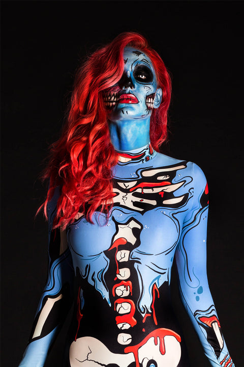 Blaues Pop-Art-Kostüm