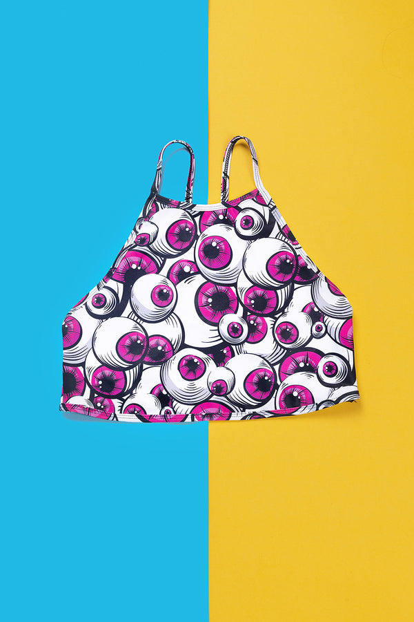 Eyeballz Pink Crop Top