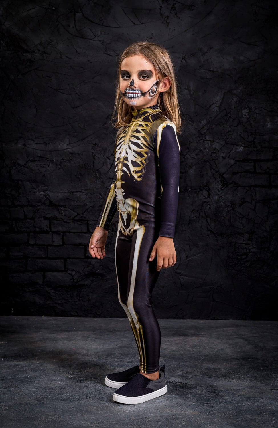 Girls' Graveyard Skeleton Costume Bodysuit >> BADINKA