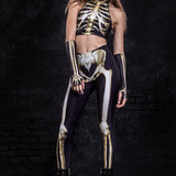 Graveyard Skeleton Leggings Leggings >> BADINKA