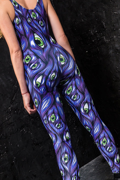 Ich sehe dich, lila Catsuit