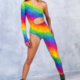 Showy Rainbow Asymmetrical Costume