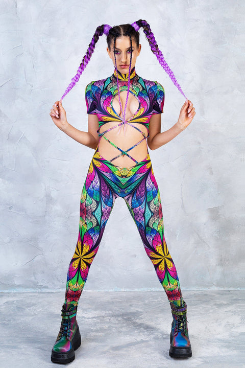 Unlikely Jungle Strapped Full Bodysuit