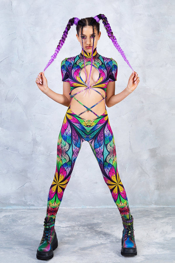 Unlikely Jungle Strapped Full Bodysuit