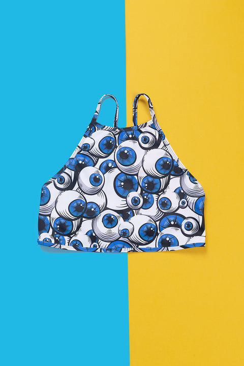 Eyeballz Blue Crop Top