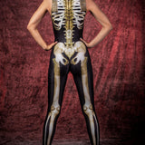Graveyard Skeleton Sleeveless Costume Bodysuit >> BADINKA