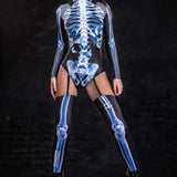 X-Ray Skeleton Garter Bodysuit Bodysuit >> BADINKA