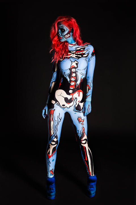 Blaues Pop-Art-Kostüm