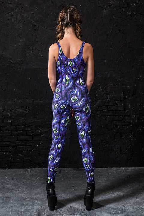 Ich sehe dich, lila Catsuit