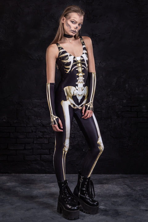 Friedhofs-Skelett-Catsuit