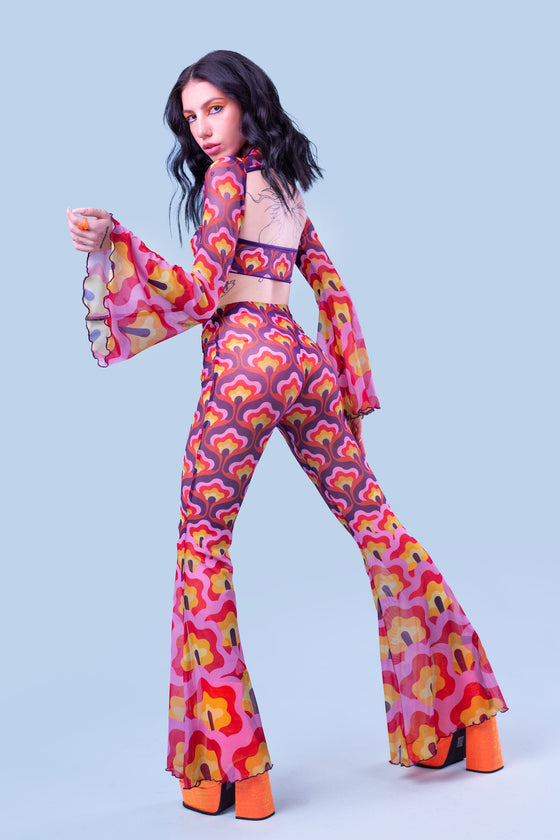 Flower Power Violet Schlaghosen-Set
