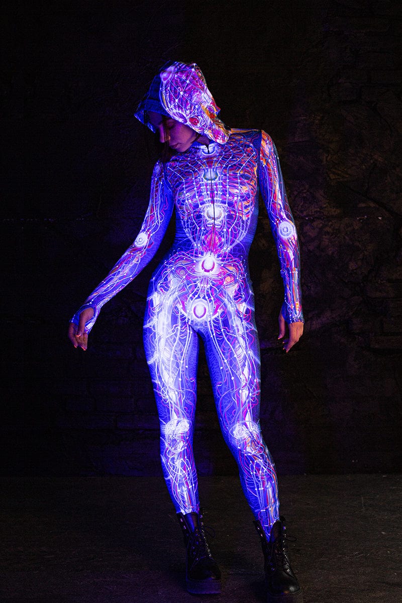 Psychedelic Glow In The Dark Bodysuit - Glow In The Dark Store