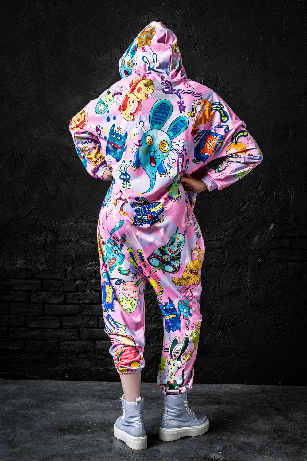 Rabbidelic Pink Onesie Onesies >> BADINKA