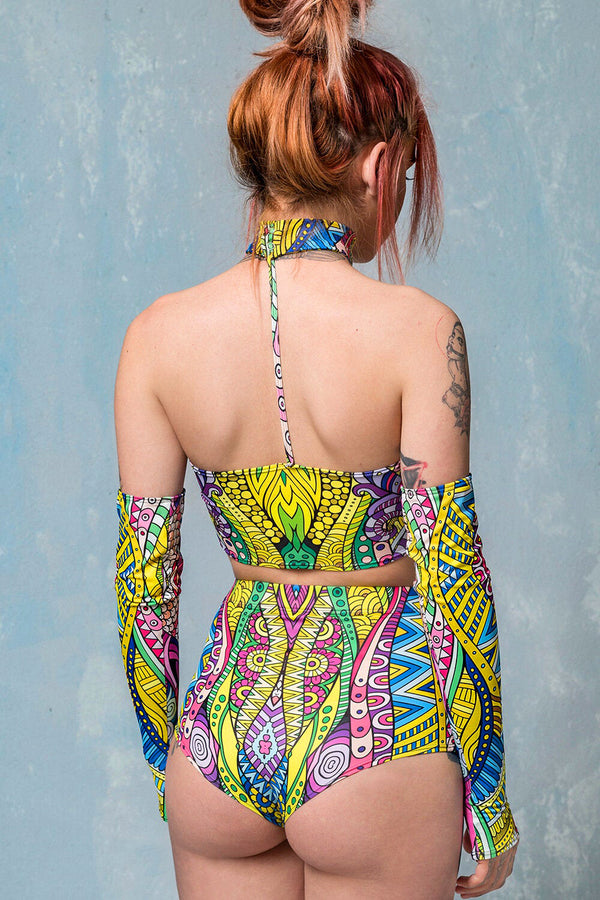 Aquafarbenes Tube-Top mit Knoten