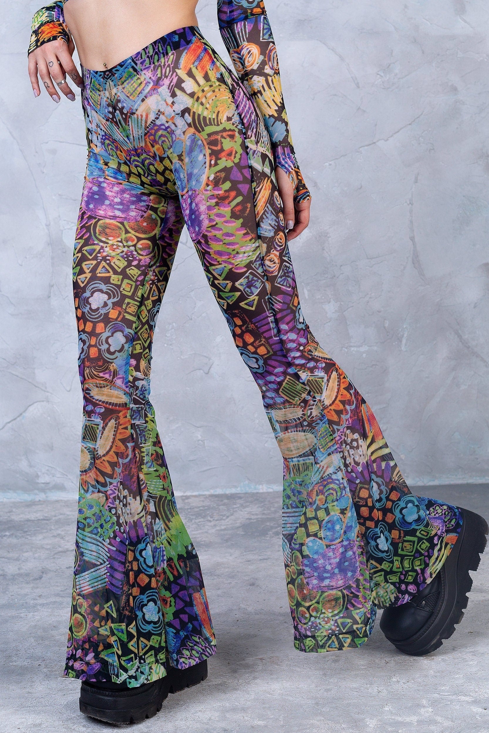 Delirium Bell Bottom Mesh Pants