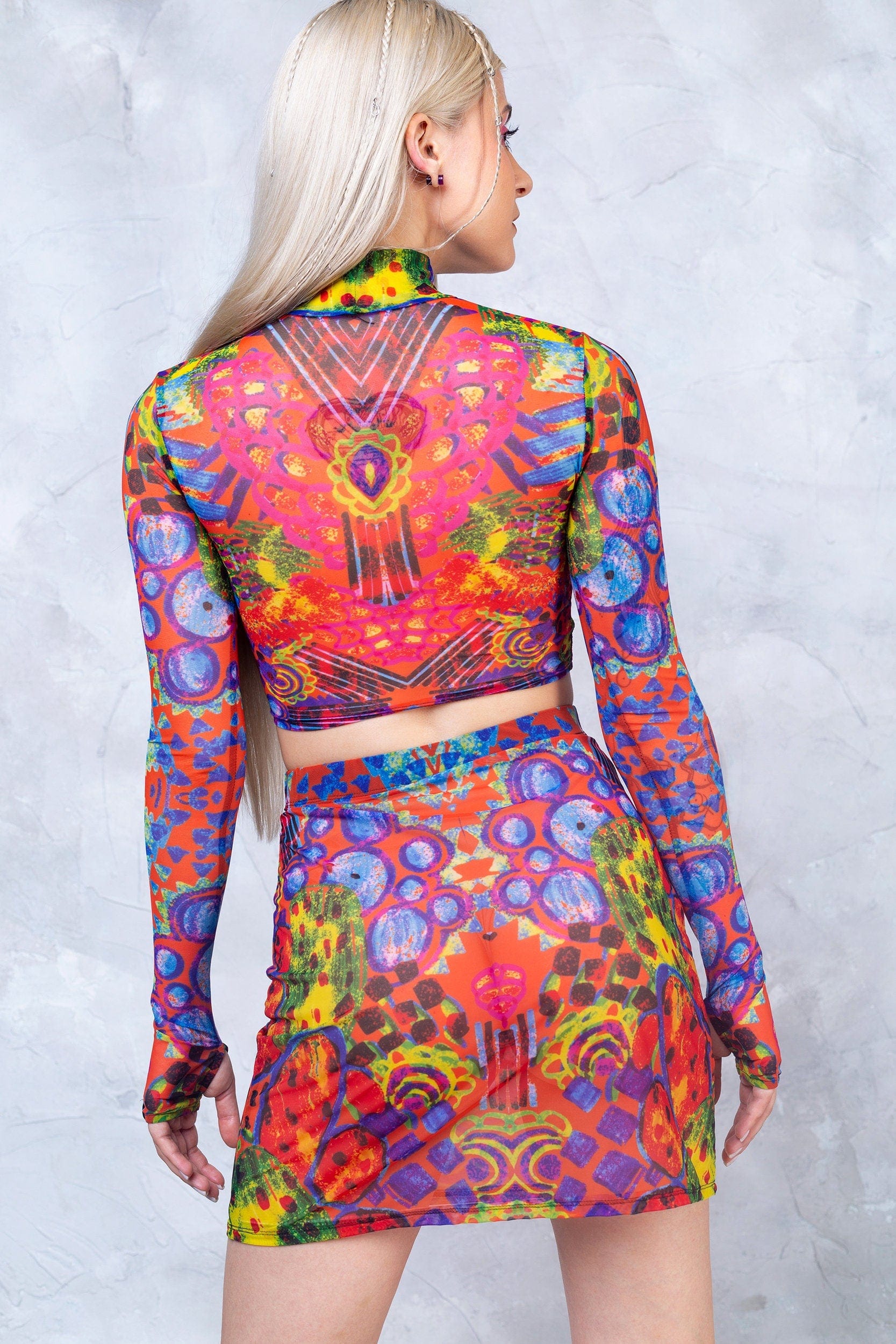 Mesh Rave Sleeved Tropical Punch Mesh Rave Top – BADINKA